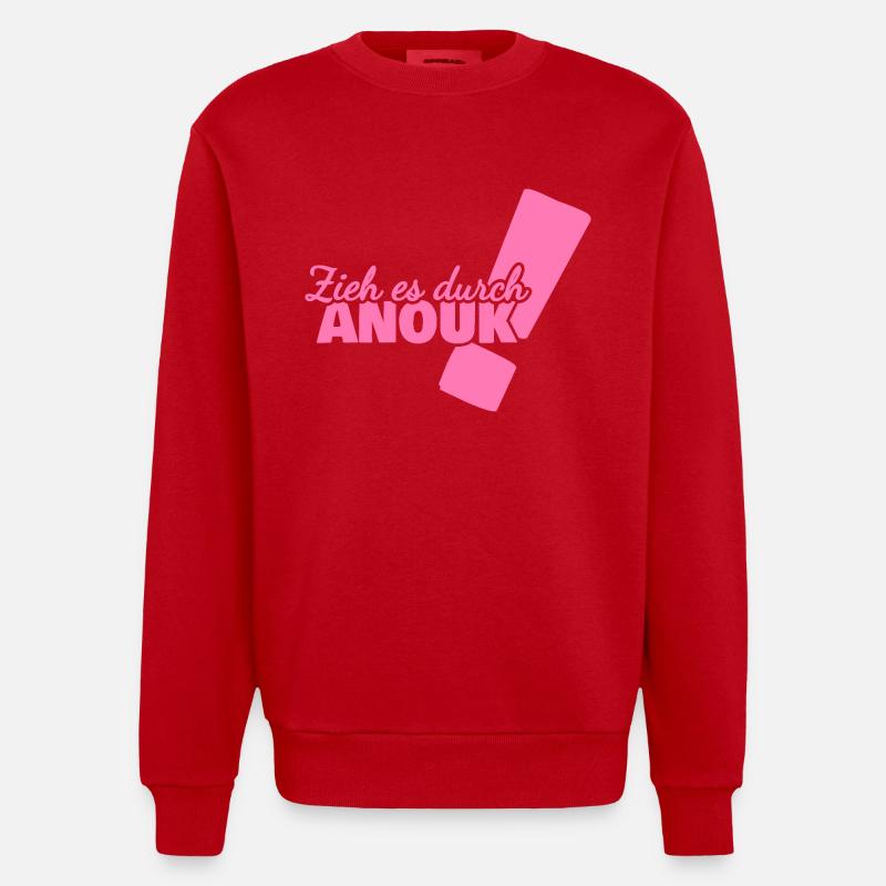 Anouk as a given name - Heavyweight Oversized Organic Crew Neck Made in EU - red