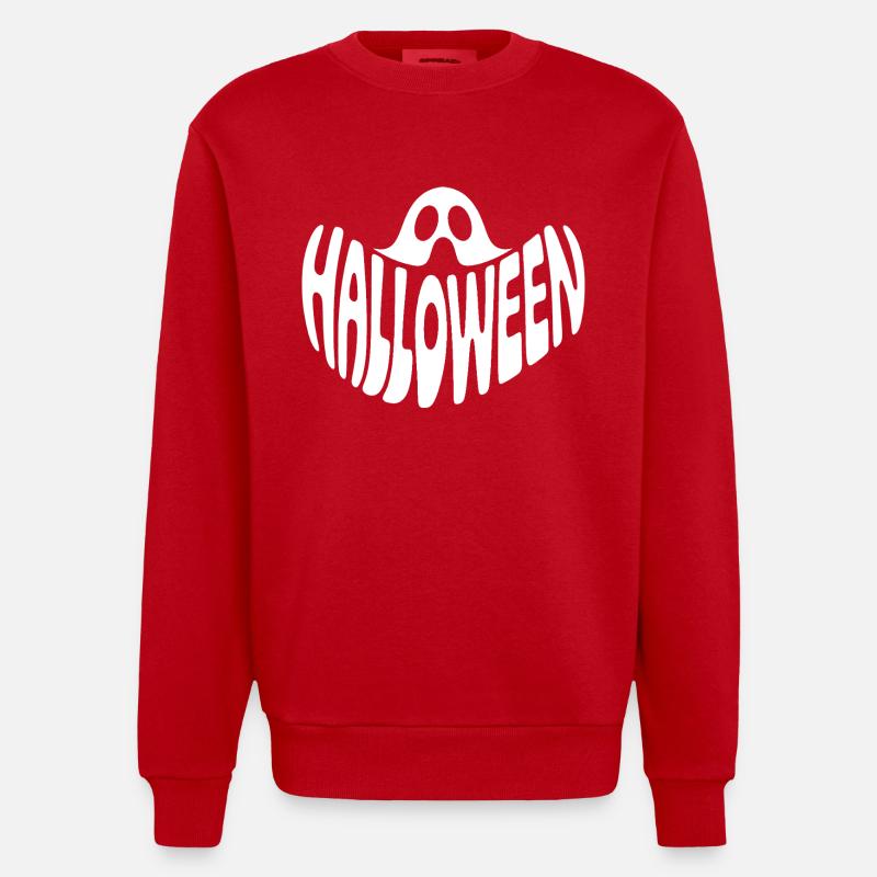 Ghost - Logo d’Halloween cool - Sweat bio épais oversize fabriqué en UE - rouge