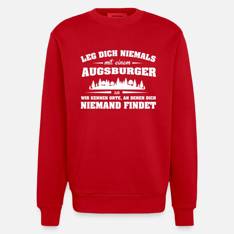 Städte Augsburger LDN - Heavyweight Oversized Organic Crew Neck Made in EU - Rot