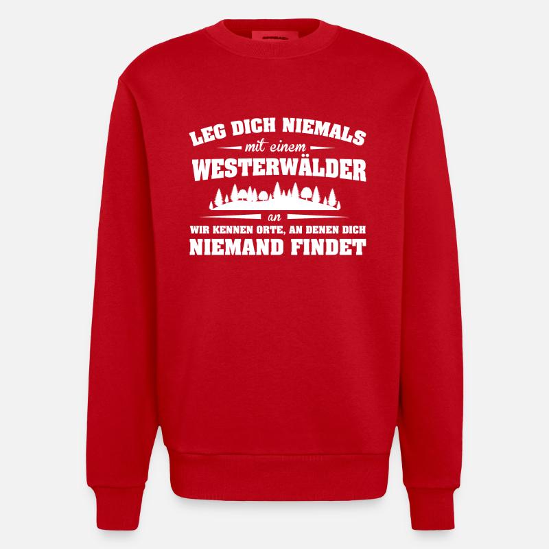 Länder Westerwälder LDN - Heavyweight Oversized Organic Crew Neck Made in EU - Rot