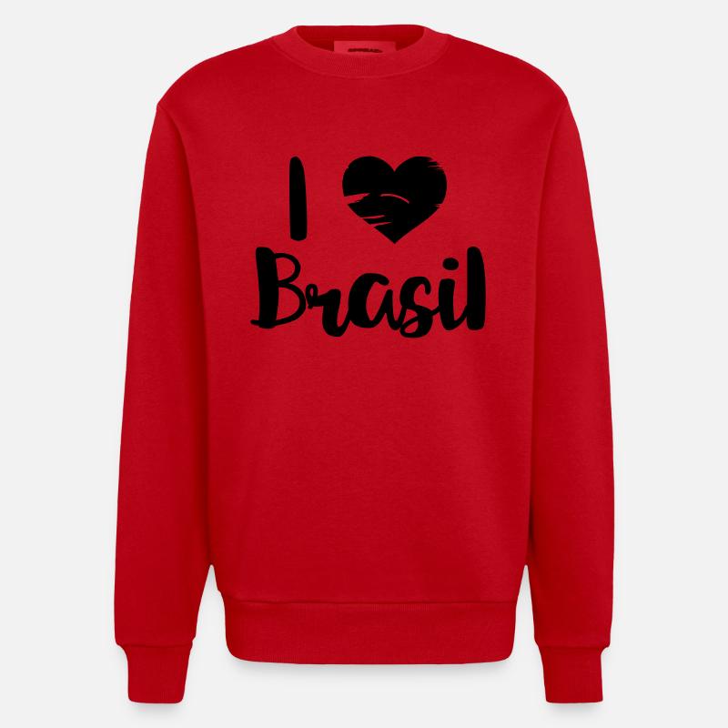 I love Brasil - Sweat bio épais oversize fabriqué en UE - rouge
