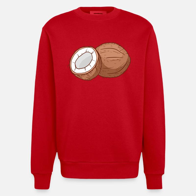 Cocotier Cocosque coconse cocons - Sweat bio épais oversize fabriqué en UE - rouge