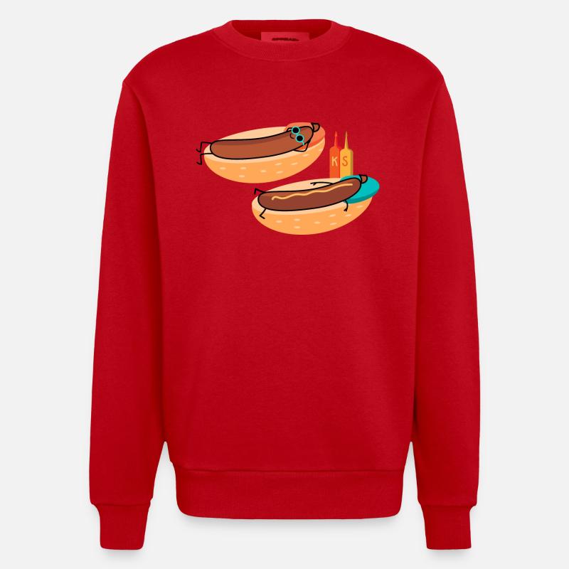 Saucisses chaudes - Sweat bio épais oversize fabriqué en UE - rouge