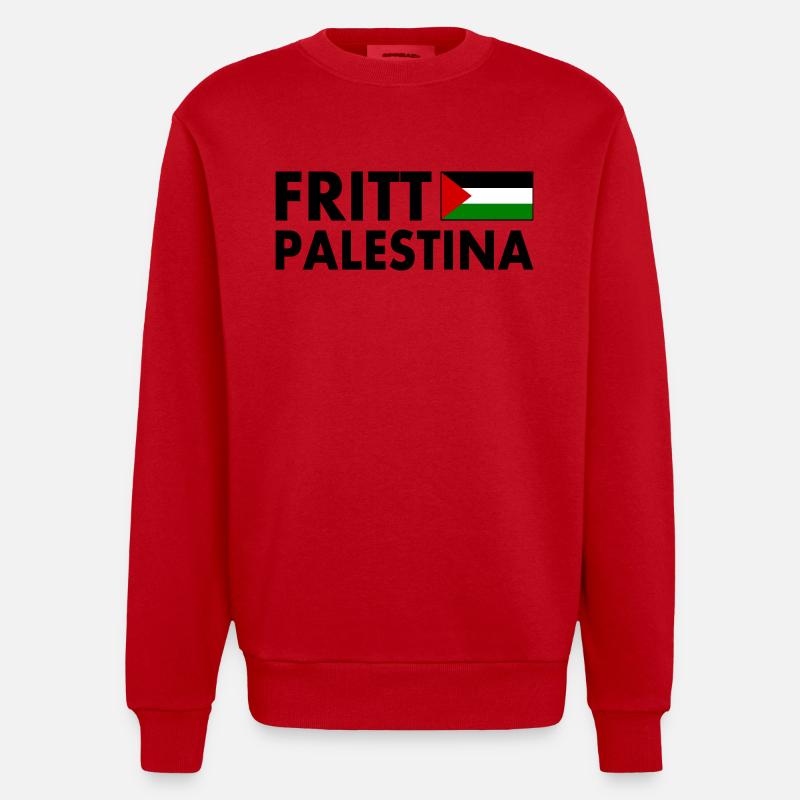 Fritt palestina - Sweat bio épais oversize fabriqué en UE - rouge
