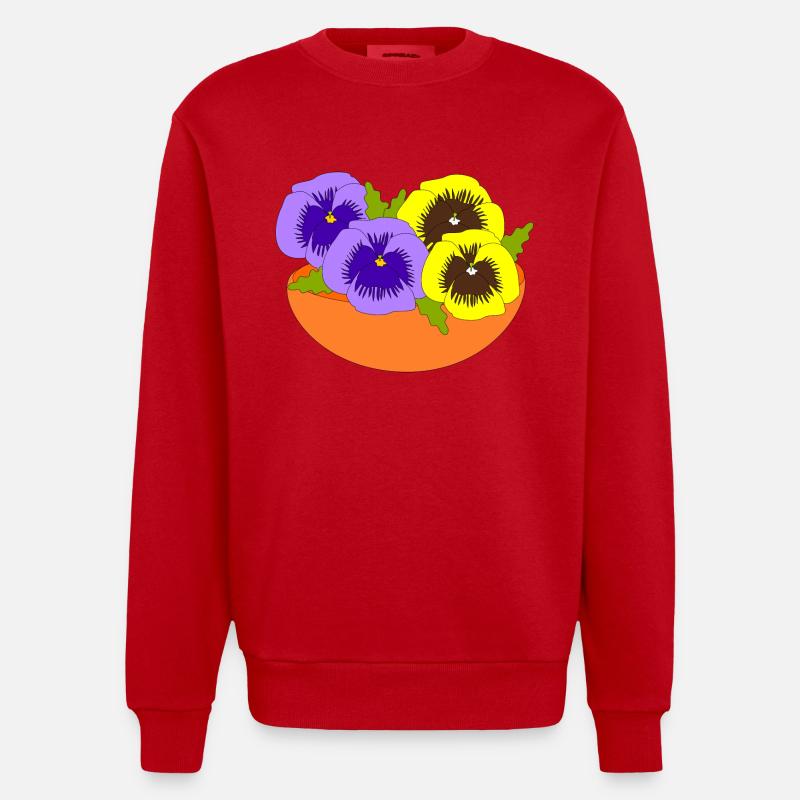 Pensée - Sweat bio épais oversize fabriqué en UE - rouge