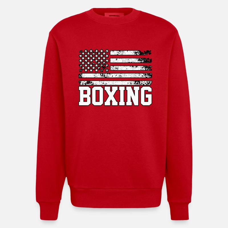 Boxe - Sweat bio épais oversize fabriqué en UE - rouge