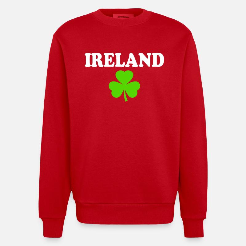 Trèfle d’Irlande - Sweat bio épais oversize fabriqué en UE - rouge