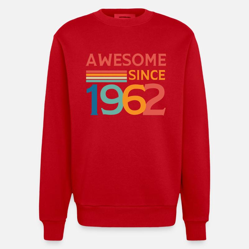 Awesome since 1962 - Sweat bio épais oversize fabriqué en UE - rouge