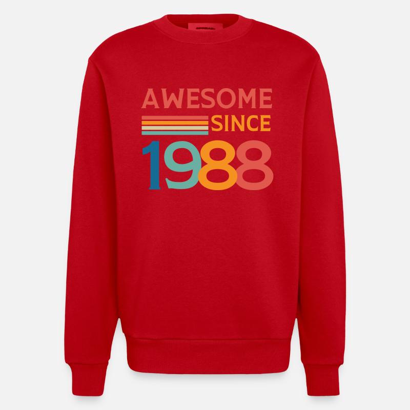 Awesome since 1988 - Sweat bio épais oversize fabriqué en UE - rouge