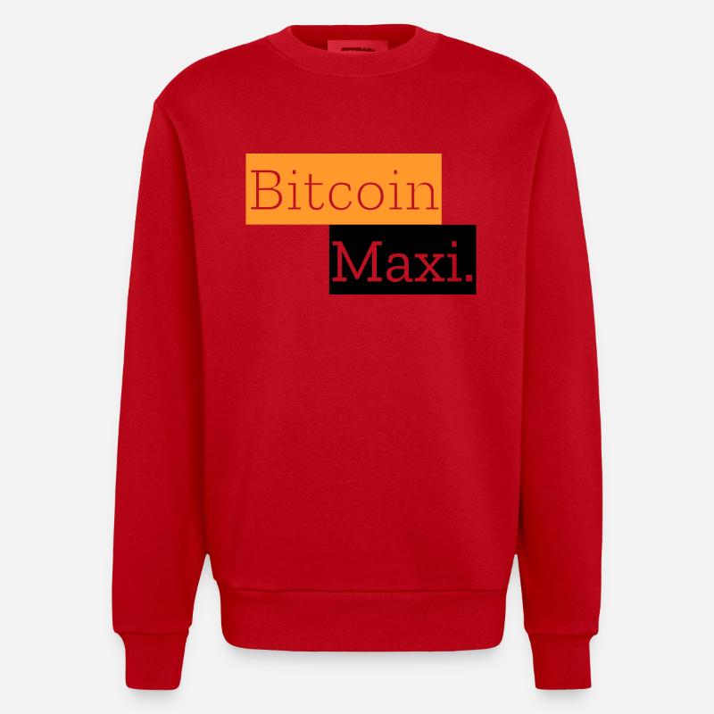 Bitcoin Maxi. - Sweat bio épais oversize fabriqué en UE - rouge