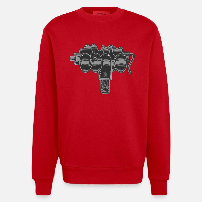 Graffiti d’Uzi - Sweat bio épais oversize fabriqué en UE - rouge
