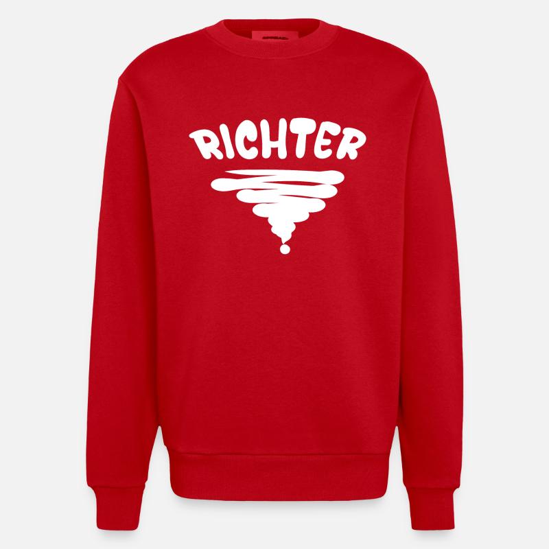 Gift for Judge - Heavyweight Oversized Organic Crew Neck Made in EU - red