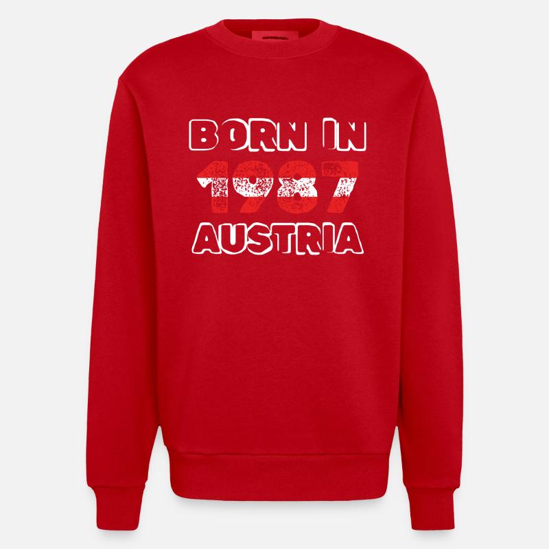 Autriche 1987 - Sweat bio épais oversize fabriqué en UE - rouge