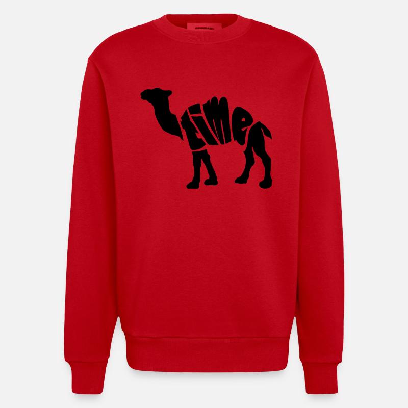 Time Kamel Geschenkidee/Motiv - Heavyweight Oversized Organic Crew Neck Made in EU - Rot