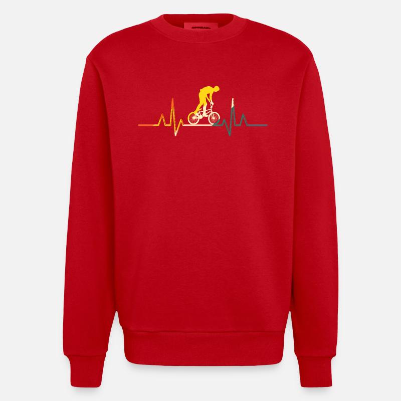 Vélo Heartbeat VTT - Sweat bio épais oversize fabriqué en UE - rouge