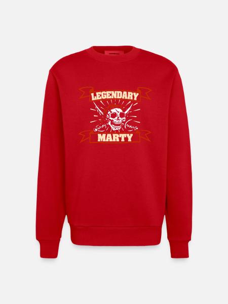 Gift for Marty - Heavyweight Oversized Organic Crew Neck Made in EU - red