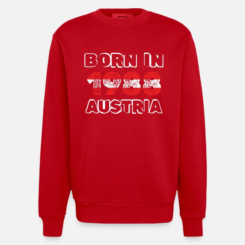 Autriche 1988 - Sweat bio épais oversize fabriqué en UE - rouge