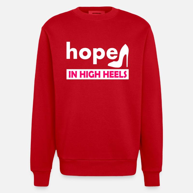 hope in high heels - Sweat bio épais oversize fabriqué en UE - rouge