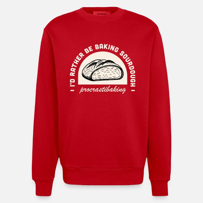 Humour pain sourdough - Sweat bio épais oversize fabriqué en UE - rouge