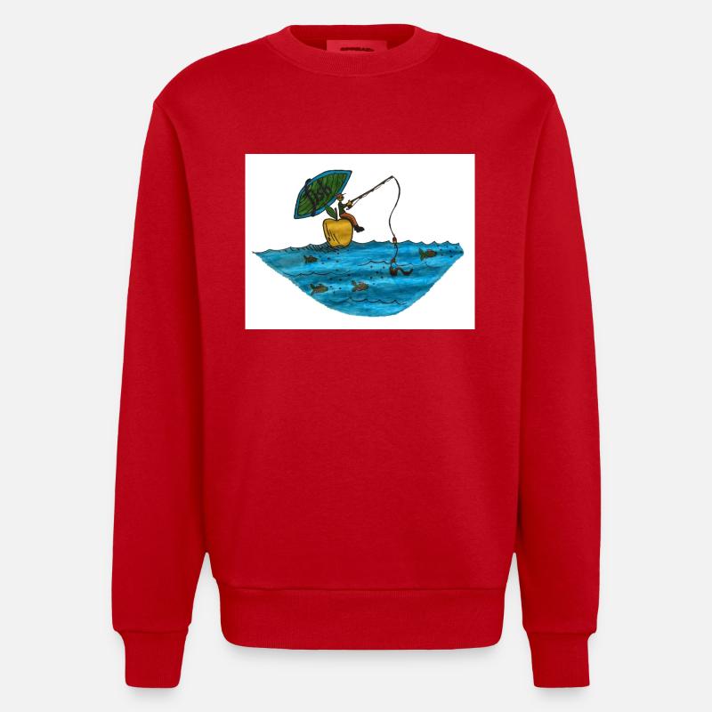 Fisch - Heavyweight Oversized Organic Crew Neck Made in EU - Rot
