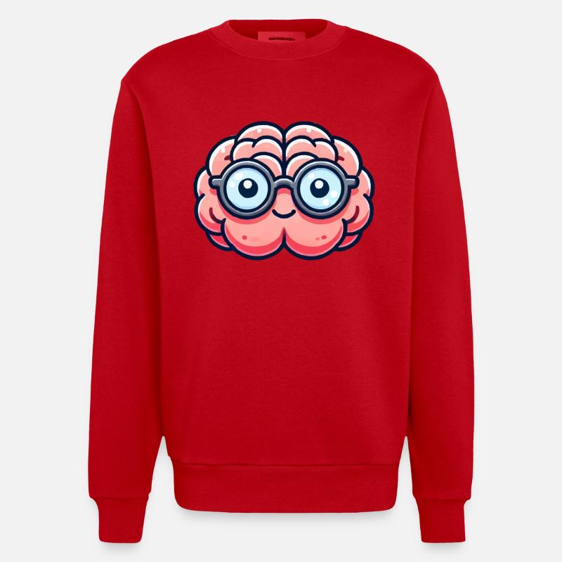 gehirn comic nerd - Heavyweight Oversized Organic Crew Neck Made in EU - Rot