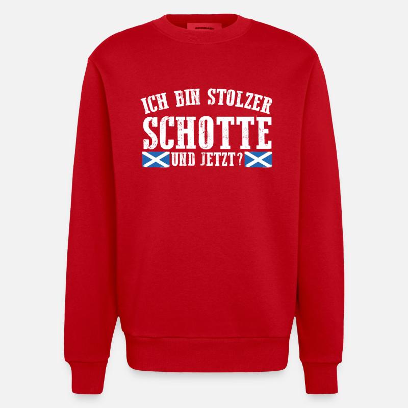 Ecossais Ecosse Ecosse Ecosse - Sweat bio épais oversize fabriqué en UE - rouge