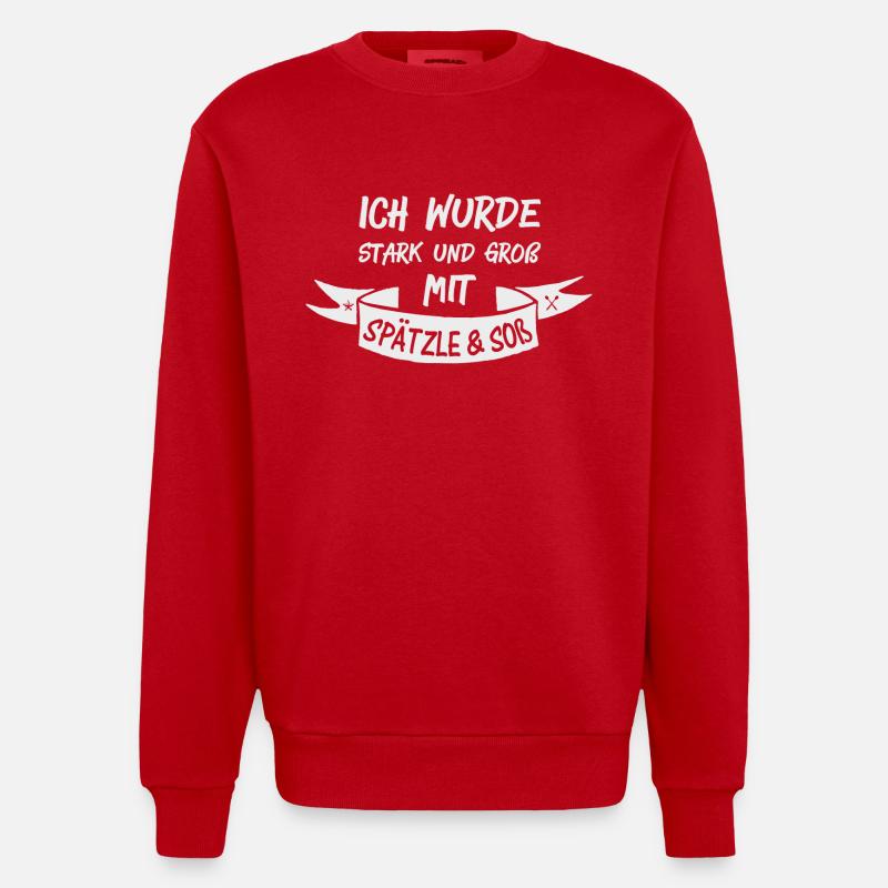 SPÄTZLE & SOß - Heavyweight Oversized Organic Crew Neck Made in EU - Rot