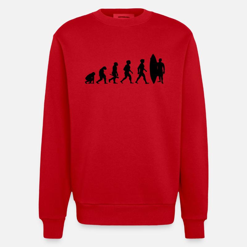 Evolution Surf Surfers surf surf - Sweat bio épais oversize fabriqué en UE - rouge
