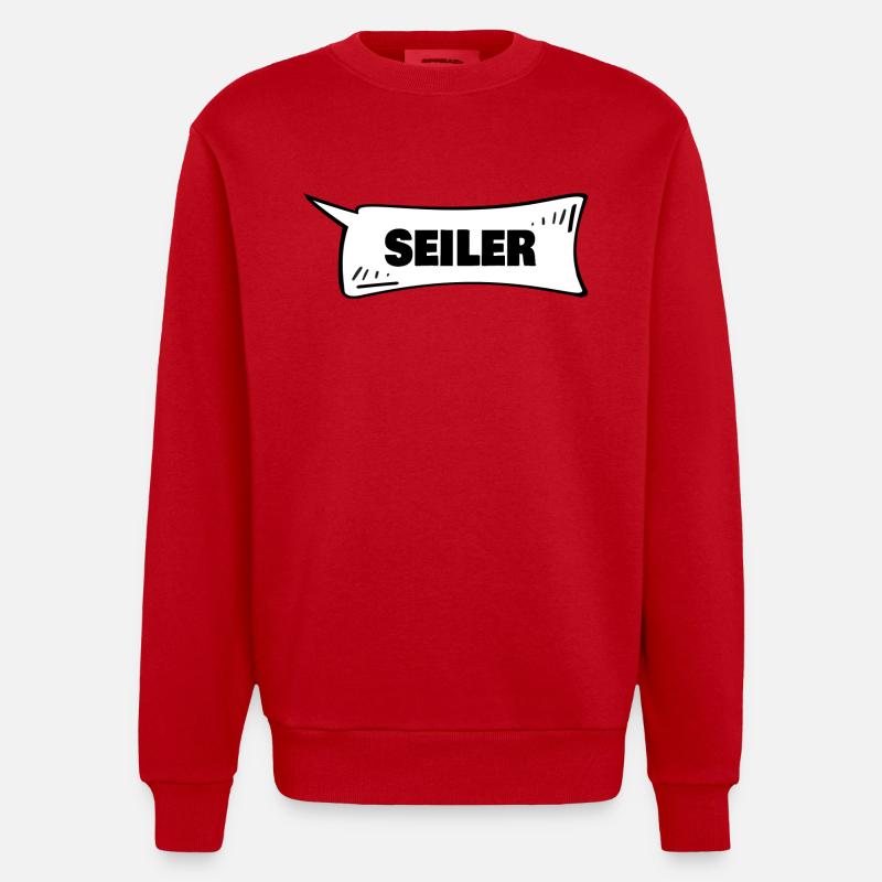Seiler as a speech bubble - Heavyweight Oversized Organic Crew Neck Made in EU - red