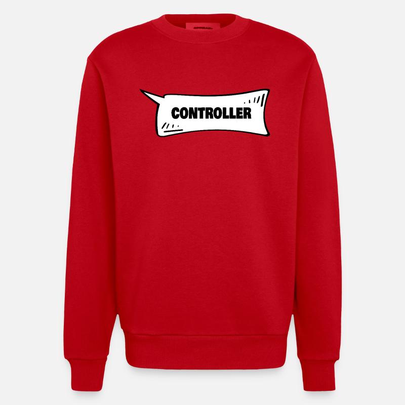 Sprechblase Controller - Heavyweight Oversized Organic Crew Neck Made in EU - Rot