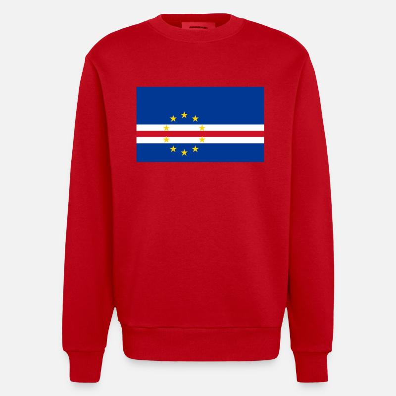 drapeau Cap Vert - Sweat bio épais oversize fabriqué en UE - rouge