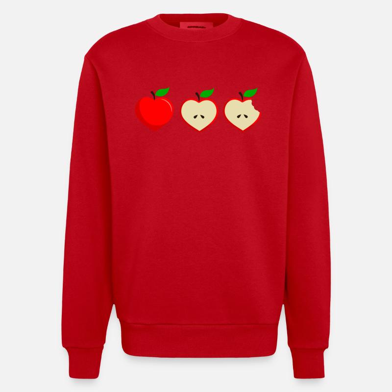Apfel Apple Herz Set - Sweat bio épais oversize fabriqué en UE - rouge