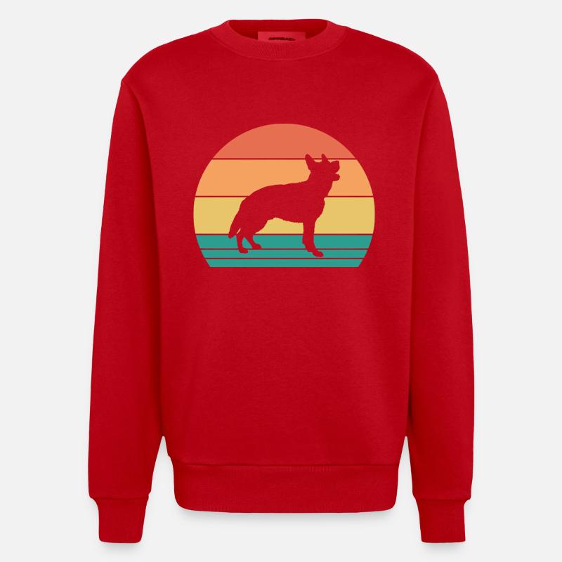 Hund Deutscher Schäferhund - Heavyweight Oversized Organic Crew Neck Made in EU - Rot