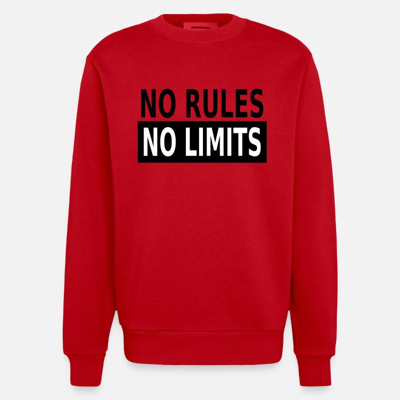 No Rules No Limits - Sweat bio épais oversize fabriqué en UE - rouge