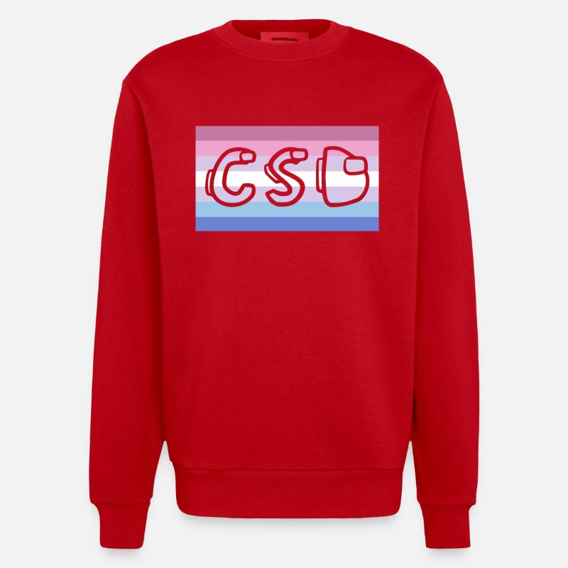 Fierté bigenre CSD - Sweat bio épais oversize fabriqué en UE - rouge