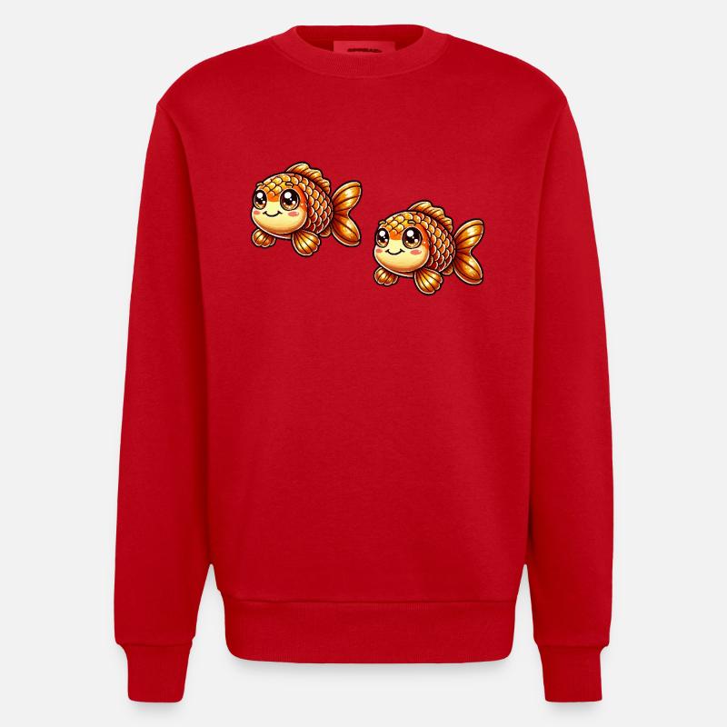 goldfisch comic 2 - Heavyweight Oversized Organic Crew Neck Made in EU - Rot