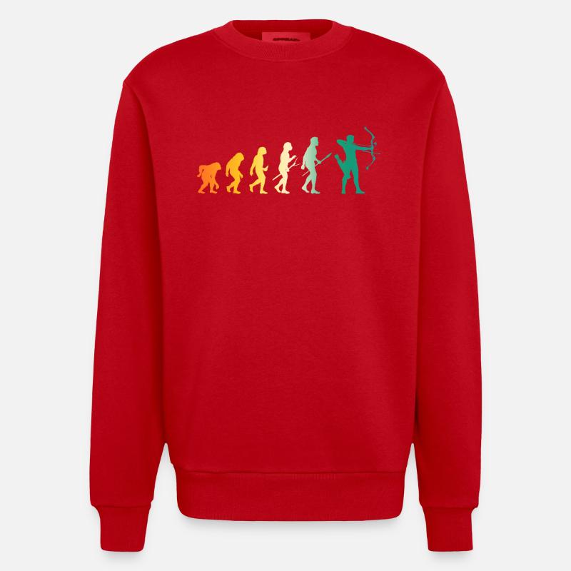 Archer Evolution Archery - Heavyweight Oversized Organic Crew Neck Made in EU - red
