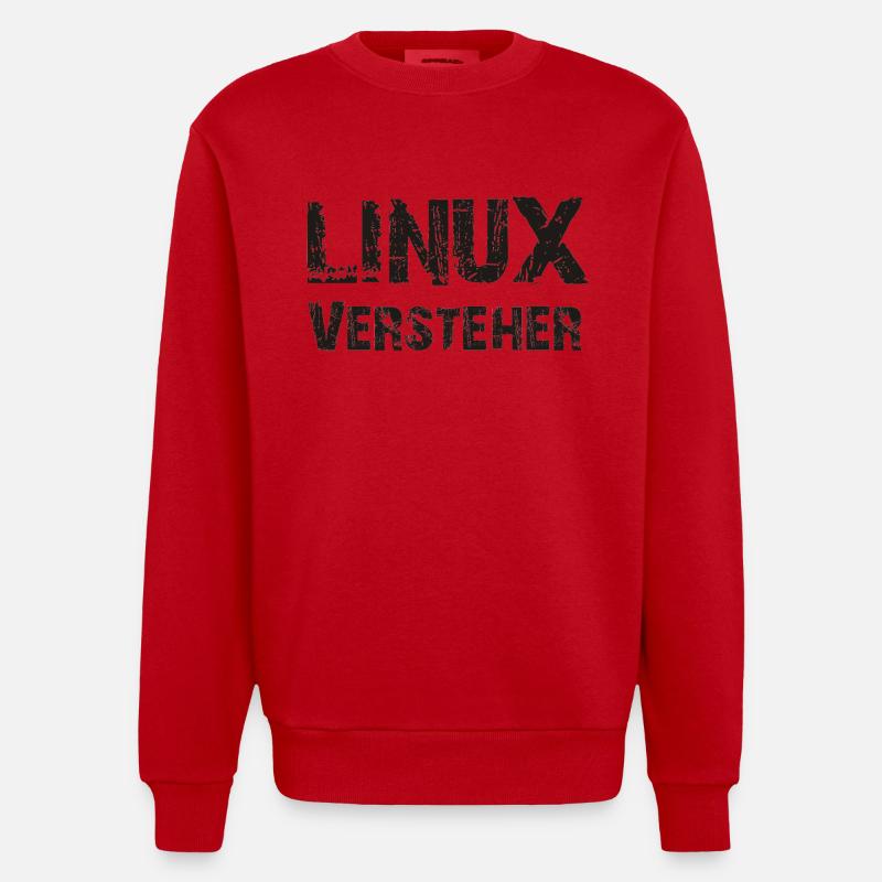 linux versteher - Heavyweight Oversized Organic Crew Neck Made in EU - Rot