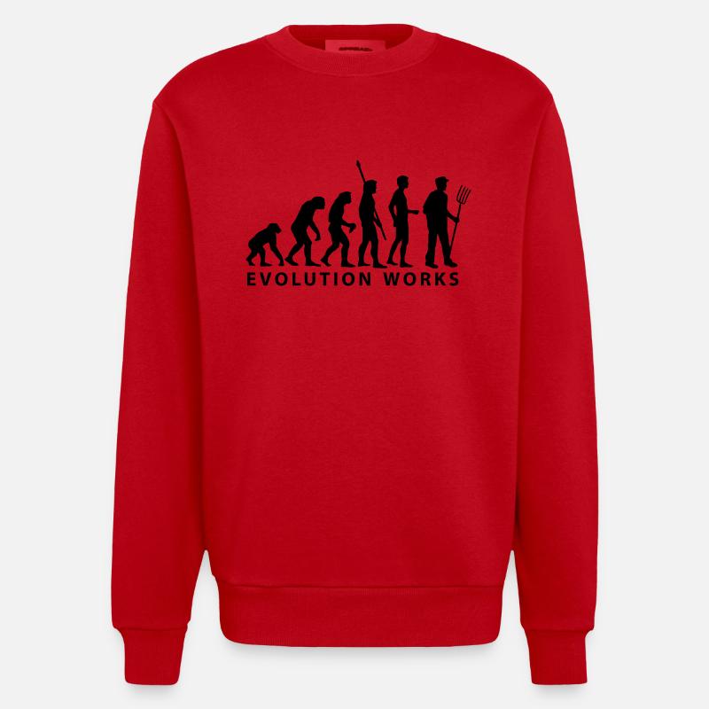 evolution_bauer - Heavyweight Oversized Organic Crew Neck Made in EU - red