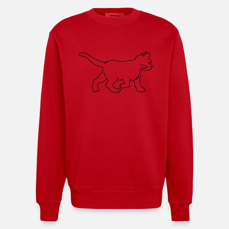 chat - Sweat bio épais oversize fabriqué en UE - rouge