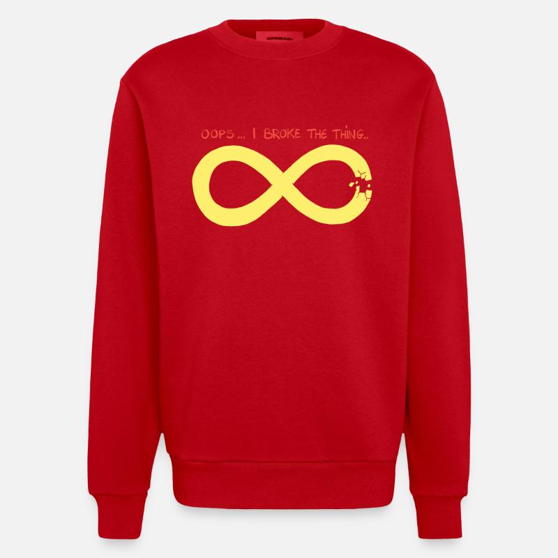 Infinity has a problem. - Heavyweight Oversized Organic Crew Neck Made in EU - red