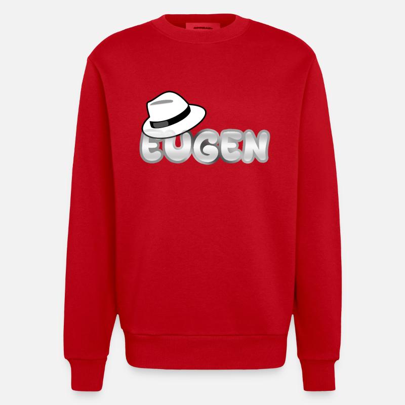 Gift for Eugen - Heavyweight Oversized Organic Crew Neck Made in EU - red