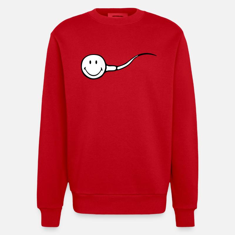 Smiley Sperm - Sweat bio épais oversize fabriqué en UE - rouge