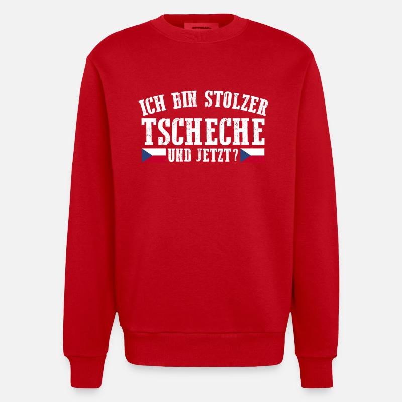 Tschechen Tschechisch Tschechien - Heavyweight Oversized Organic Crew Neck Made in EU - Rot