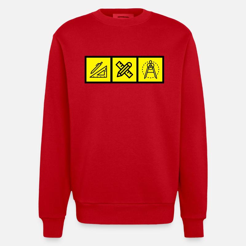 Architect / Architecture / Architekt / Architektur - Heavyweight Oversized Organic Crew Neck Made in EU - red