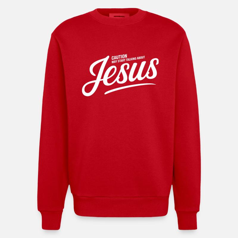 Ein starkes Glaubensstatement - Heavyweight Oversized Organic Crew Neck Made in EU - Rot