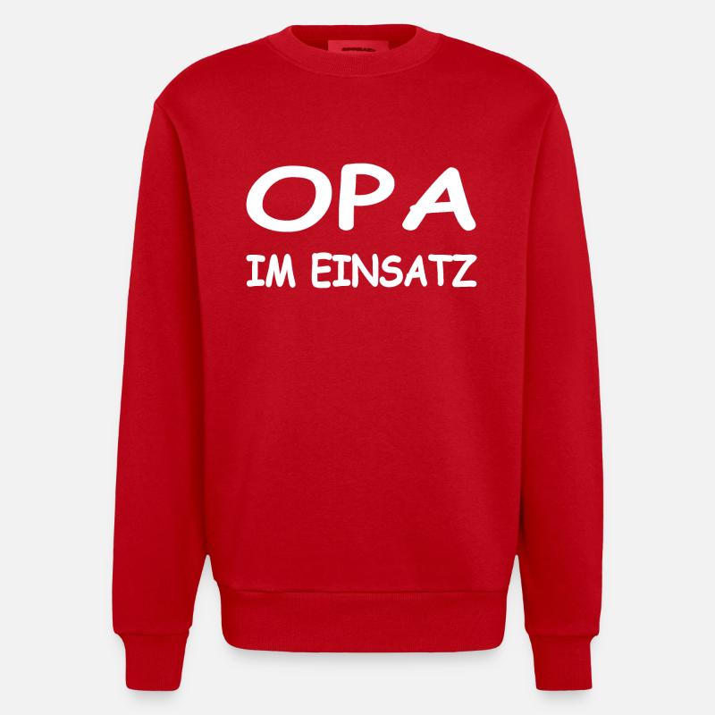 Opa - Heavyweight Oversized Organic Crew Neck Made in EU - Rot