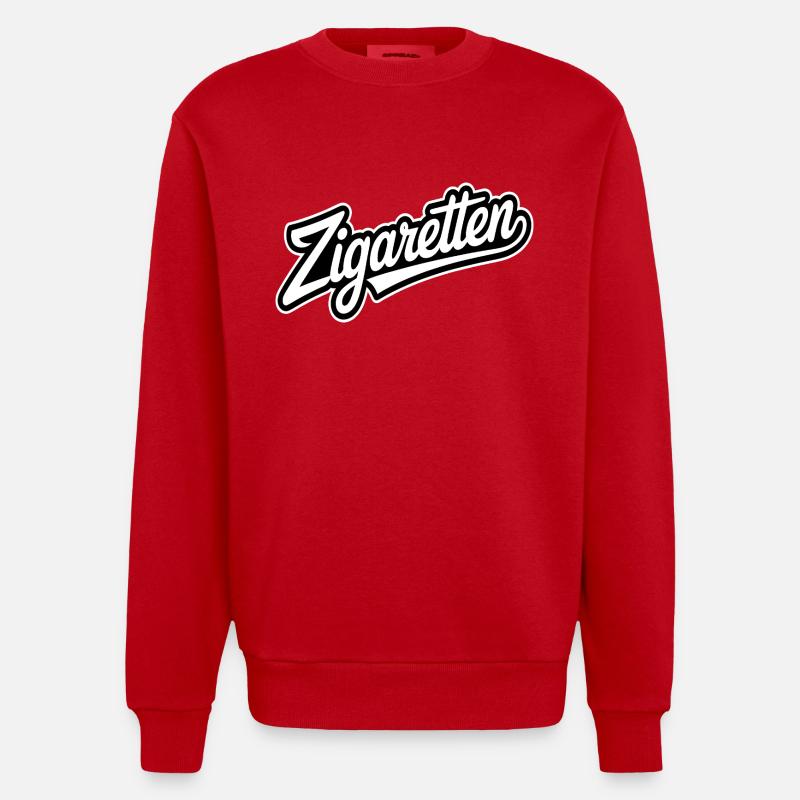 Cigarettes - Mèmes Allemands - Sweat bio épais oversize fabriqué en UE - rouge