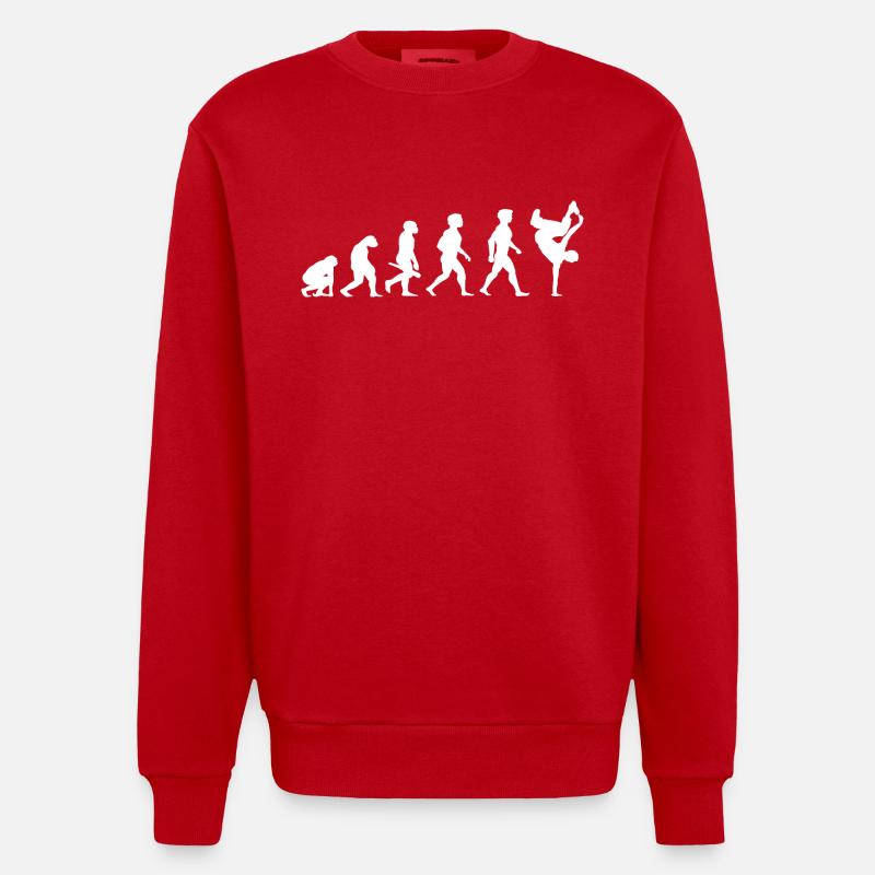 Evolution Breakdance Breaking Breakdancing Hip-Hop - Heavyweight Oversized Organic Crew Neck Made in EU - Rot