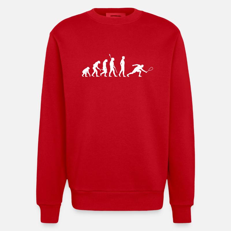Squash Evolution - Heavyweight Oversized Organic Crew Neck Made in EU - red